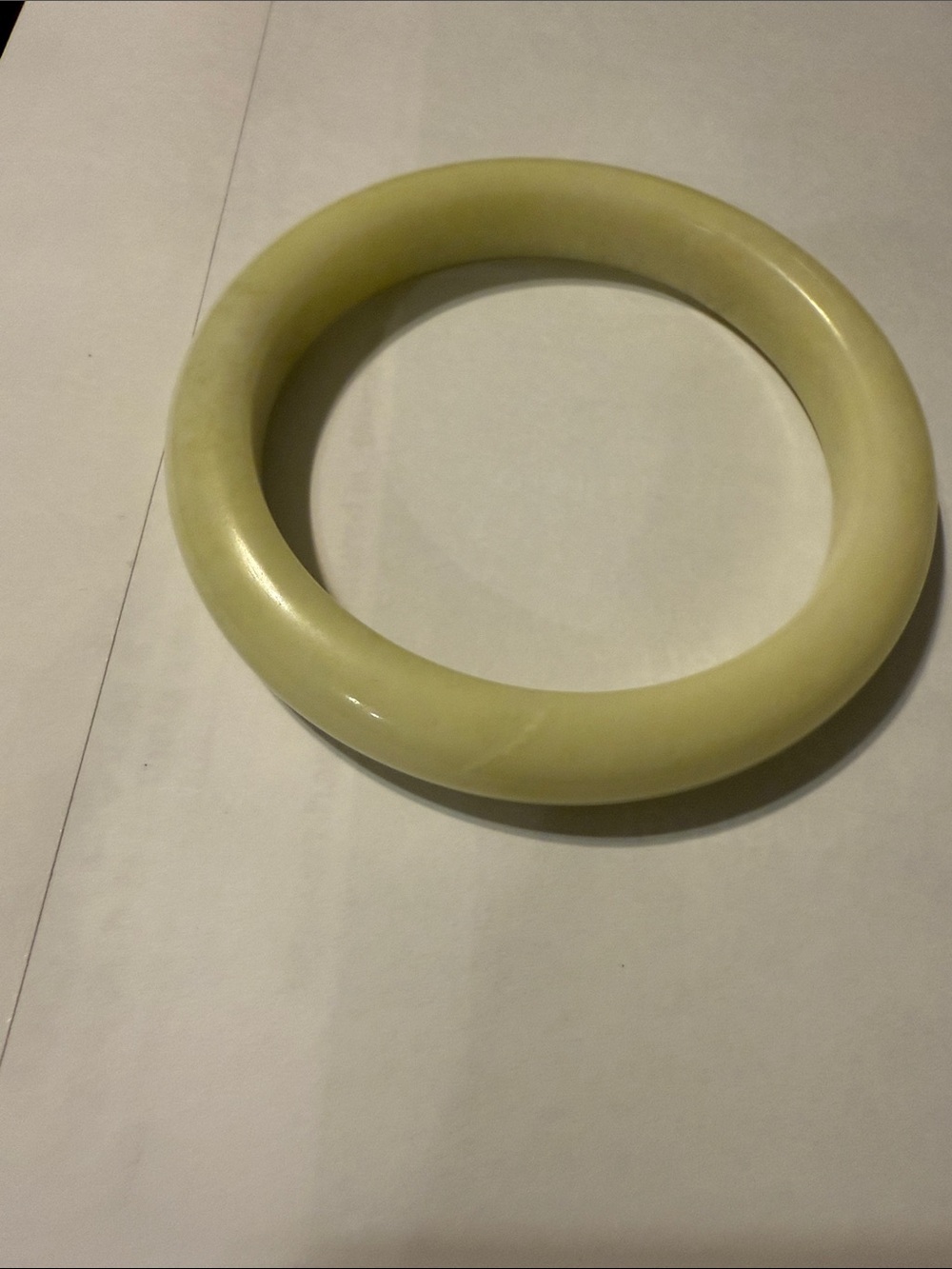 Creamy Pale Yellow Genuine Jadeite Bangle Bracelet